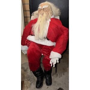 Vintage Creepy Santa Claus Suit Costume Coat Glove Pants Belt Boots Mask Stuffed
